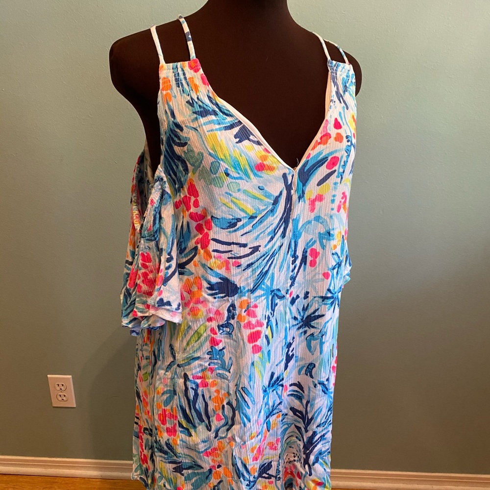 Lilly Pulitzer cold-shoulder dress size M EUC